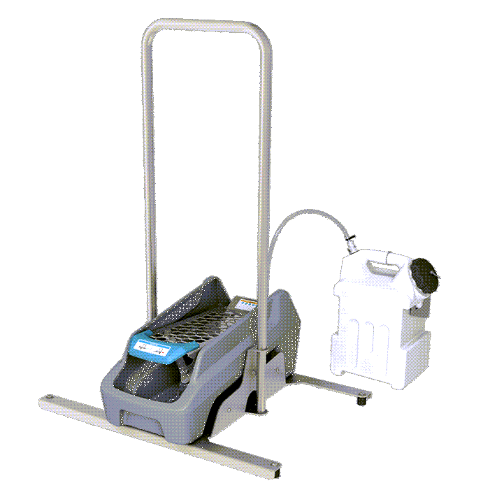 airless footwear sanitizing unit with handle