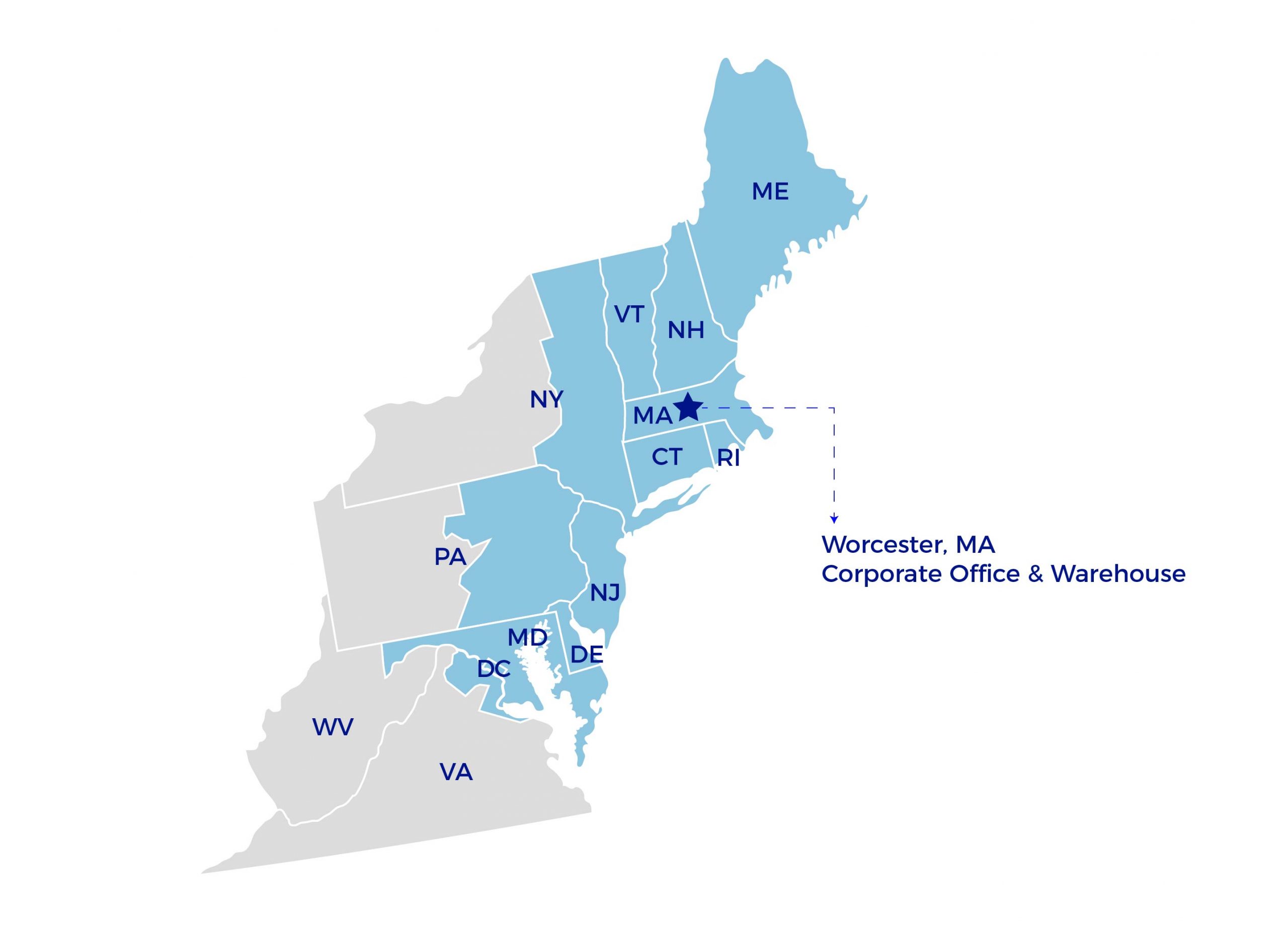 Oliver M Dean Location Map